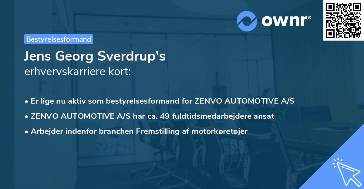 Jens Georg Sverdrup's erhvervskarriere kort