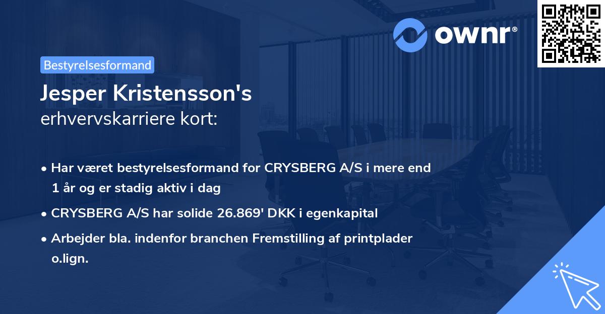Jesper Kristensson's erhvervskarriere kort
