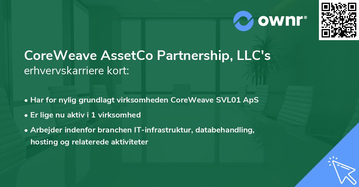 CoreWeave AssetCo Partnership, LLC's erhvervskarriere kort
