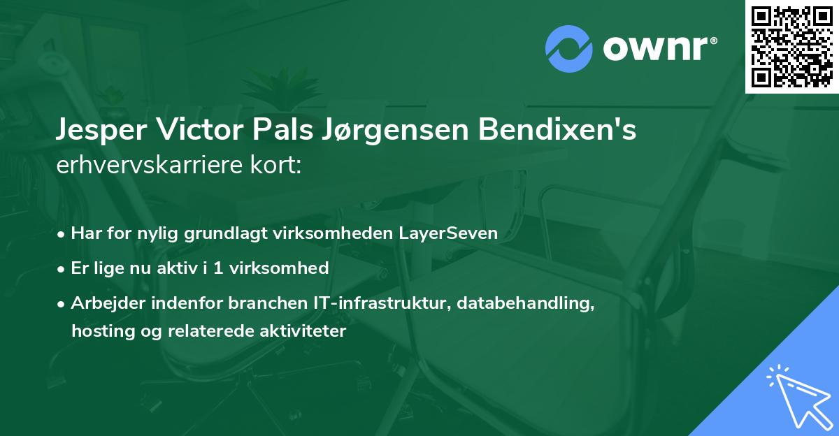 Jesper Victor Pals Jørgensen Bendixen's erhvervskarriere kort