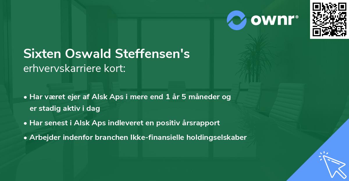 Sixten Oswald Steffensen's erhvervskarriere kort