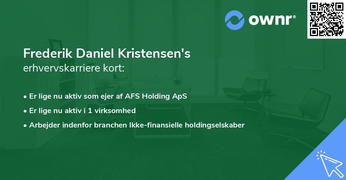 Frederik Daniel Kristensen's erhvervskarriere kort