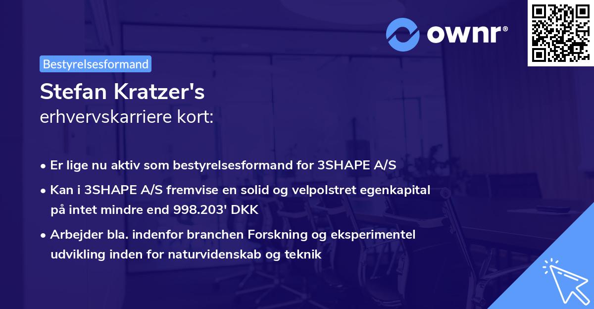 Stefan Kratzer's erhvervskarriere kort