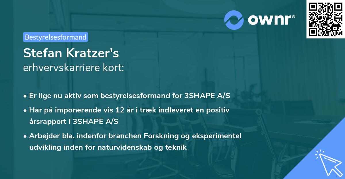 Stefan Kratzer's erhvervskarriere kort