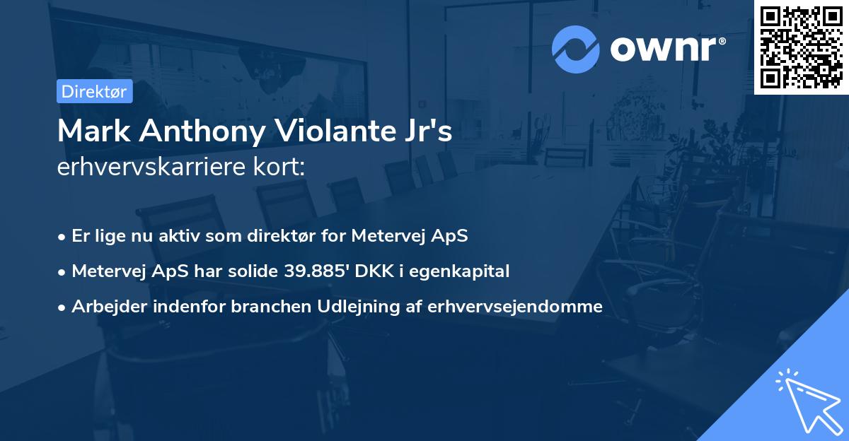 Mark Anthony Violante Jr's erhvervskarriere kort