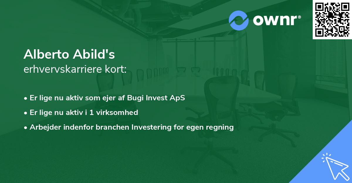 Alberto Abild's erhvervskarriere kort