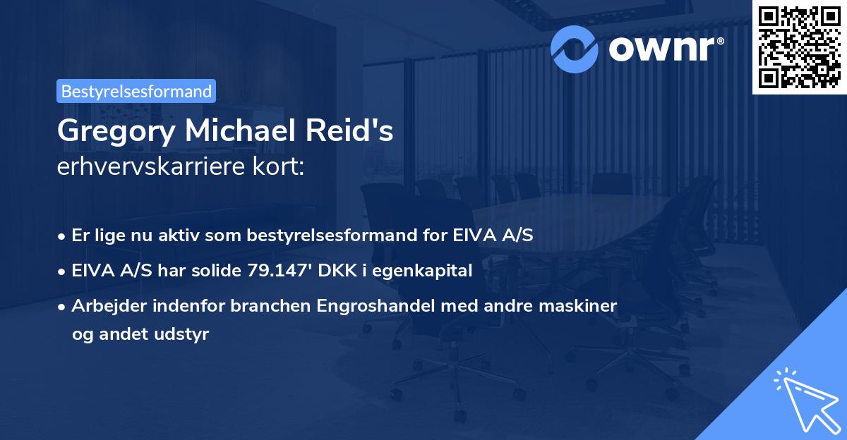 Gregory Michael Reid's erhvervskarriere kort