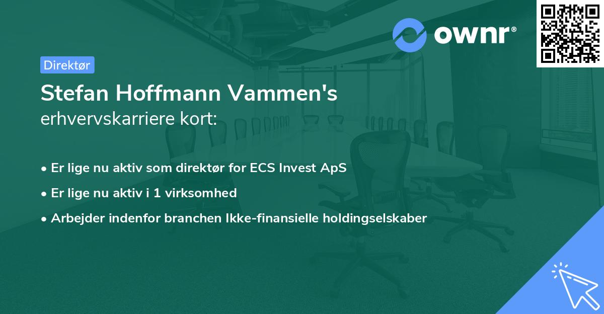 Stefan Hoffmann Vammen's erhvervskarriere kort