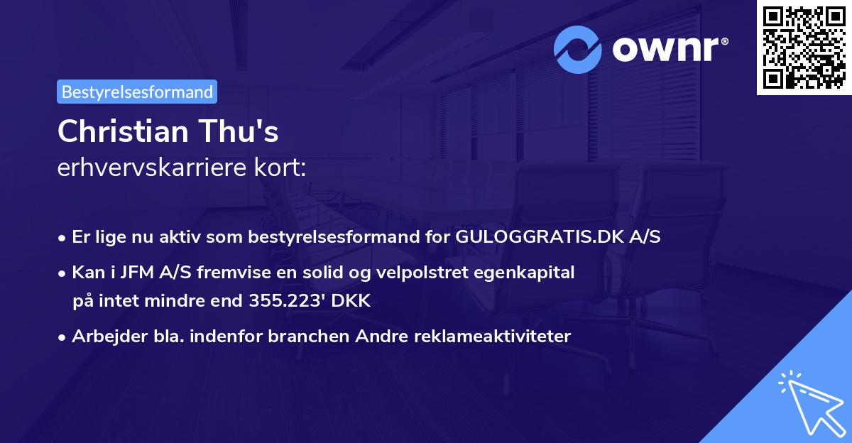 Christian Thu's erhvervskarriere kort