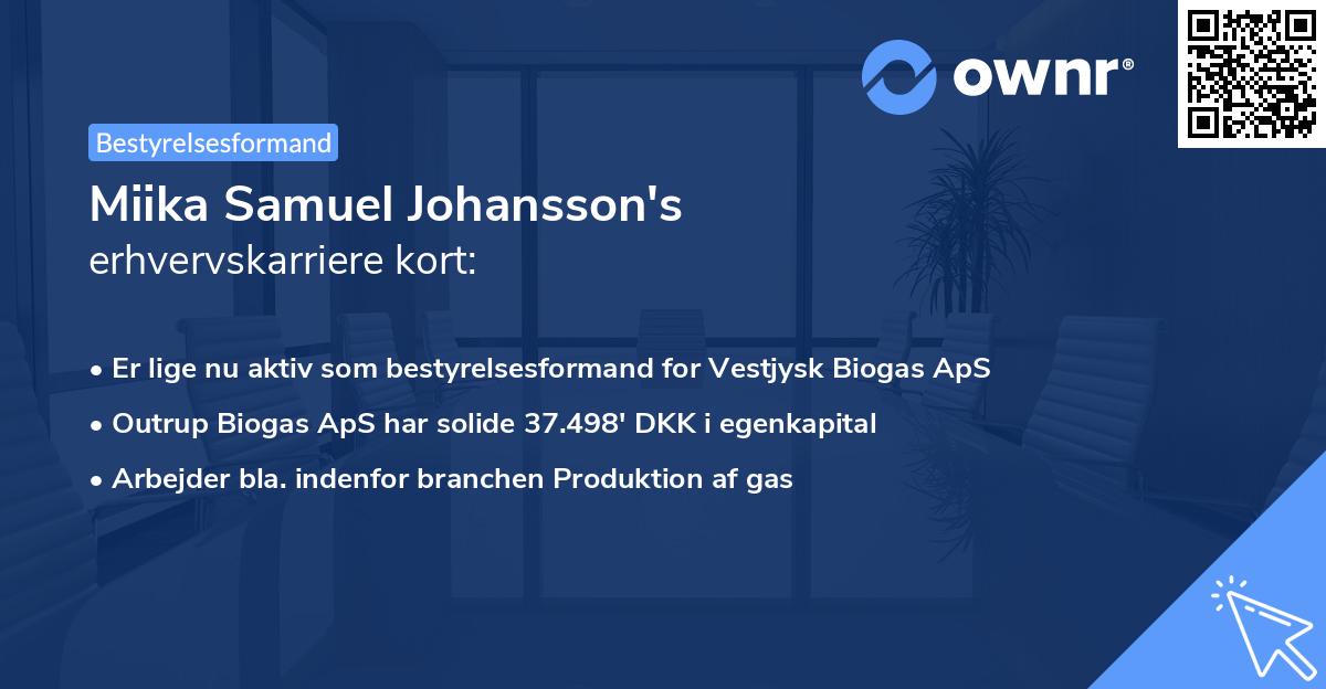 Miika Samuel Johansson's erhvervskarriere kort