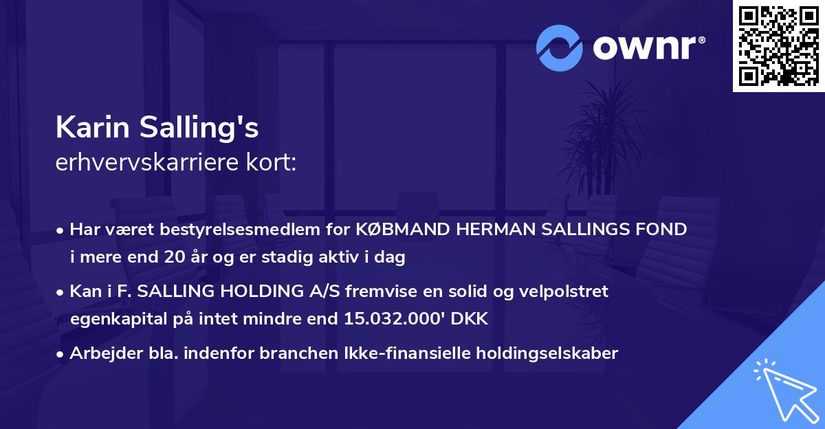 Karin Salling's erhvervskarriere kort