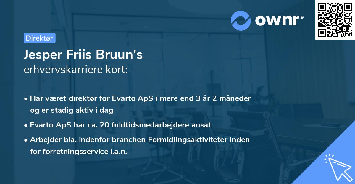 Jesper Friis Bruun's erhvervskarriere kort