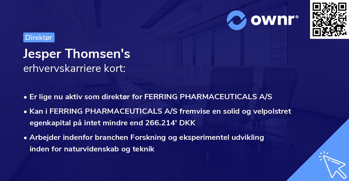 Jesper Thomsen's erhvervskarriere kort