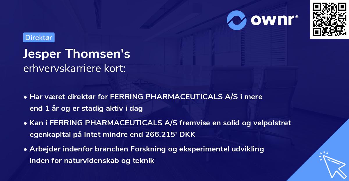 Jesper Thomsen's erhvervskarriere kort