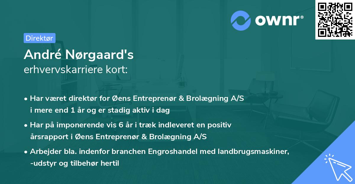 André Nørgaard's erhvervskarriere kort