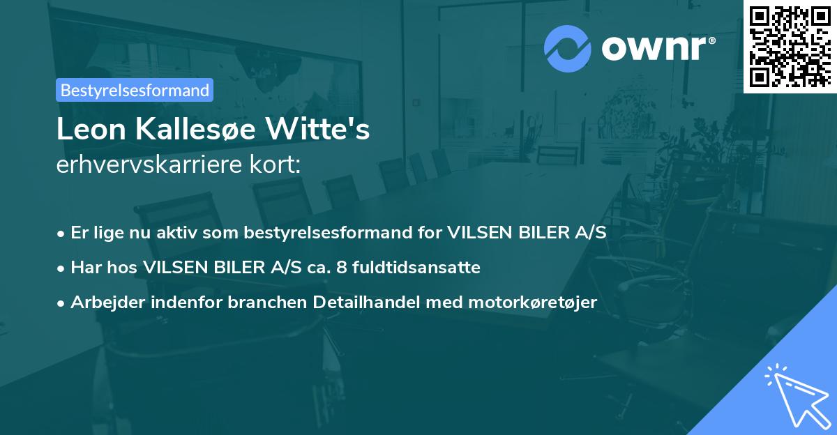 Leon Kallesøe Witte's erhvervskarriere kort