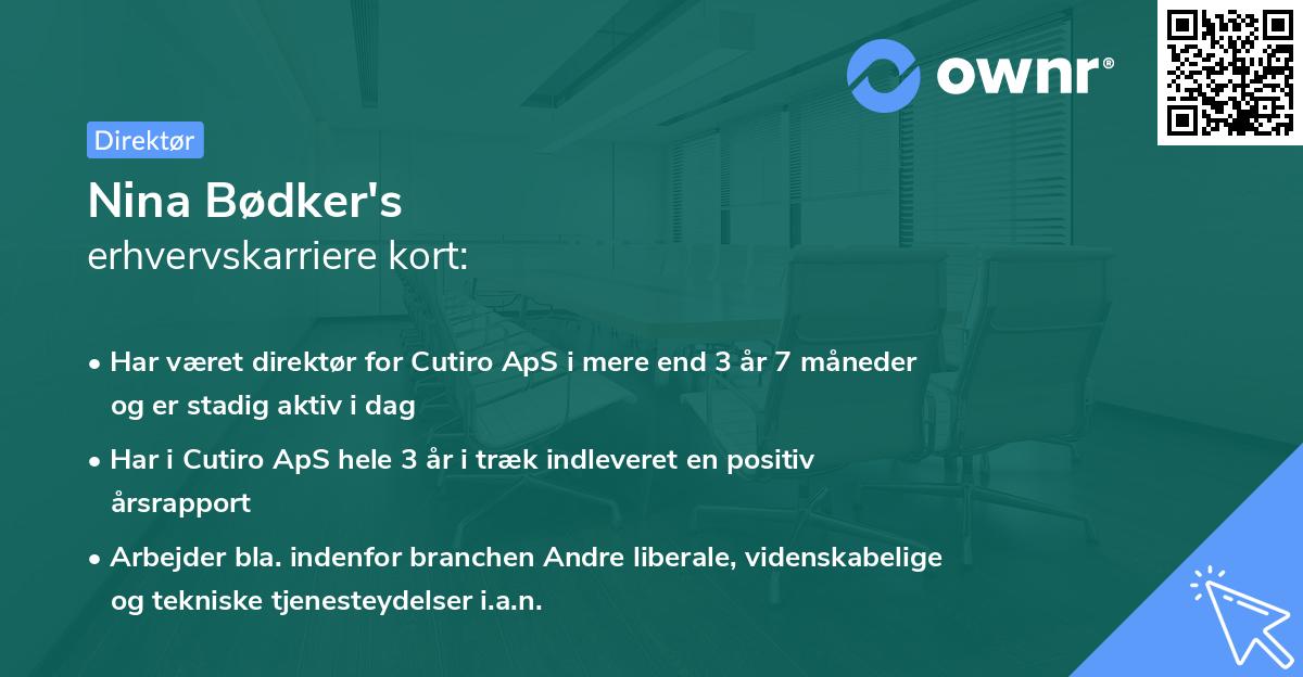 Nina Bødker's erhvervskarriere kort