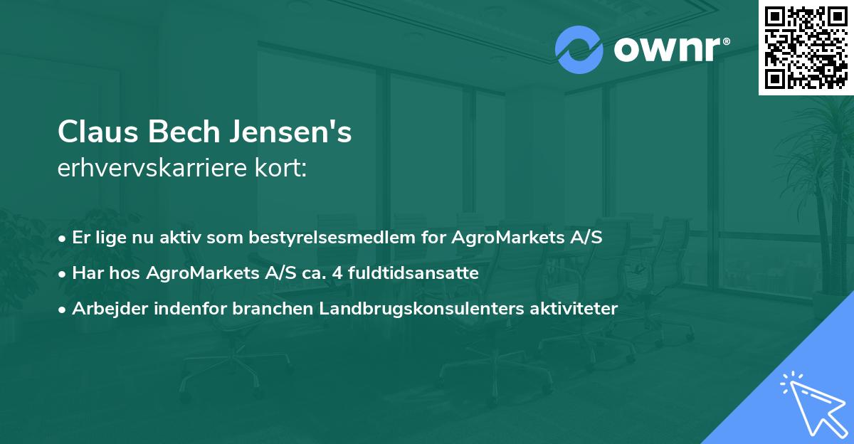 Claus Bech Jensen's erhvervskarriere kort