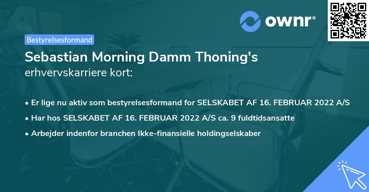 Sebastian Morning Damm Thoning's erhvervskarriere kort