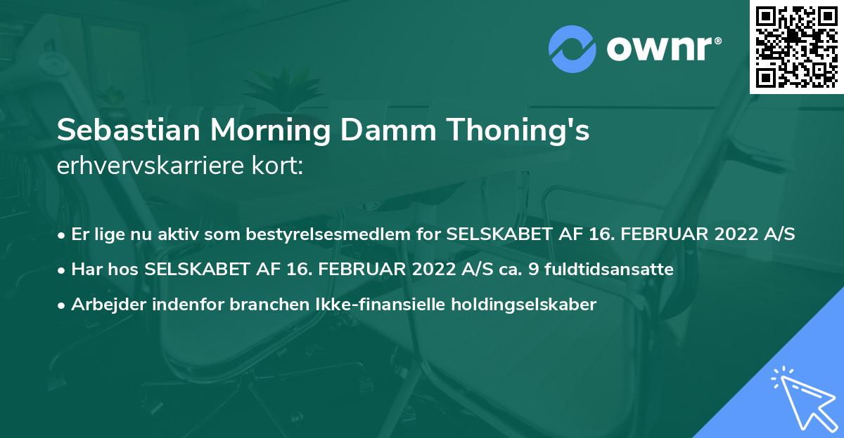 Sebastian Morning Damm Thoning's erhvervskarriere kort