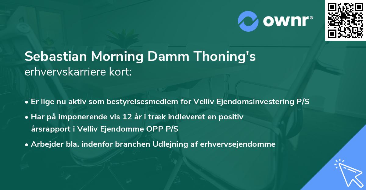 Sebastian Morning Damm Thoning's erhvervskarriere kort