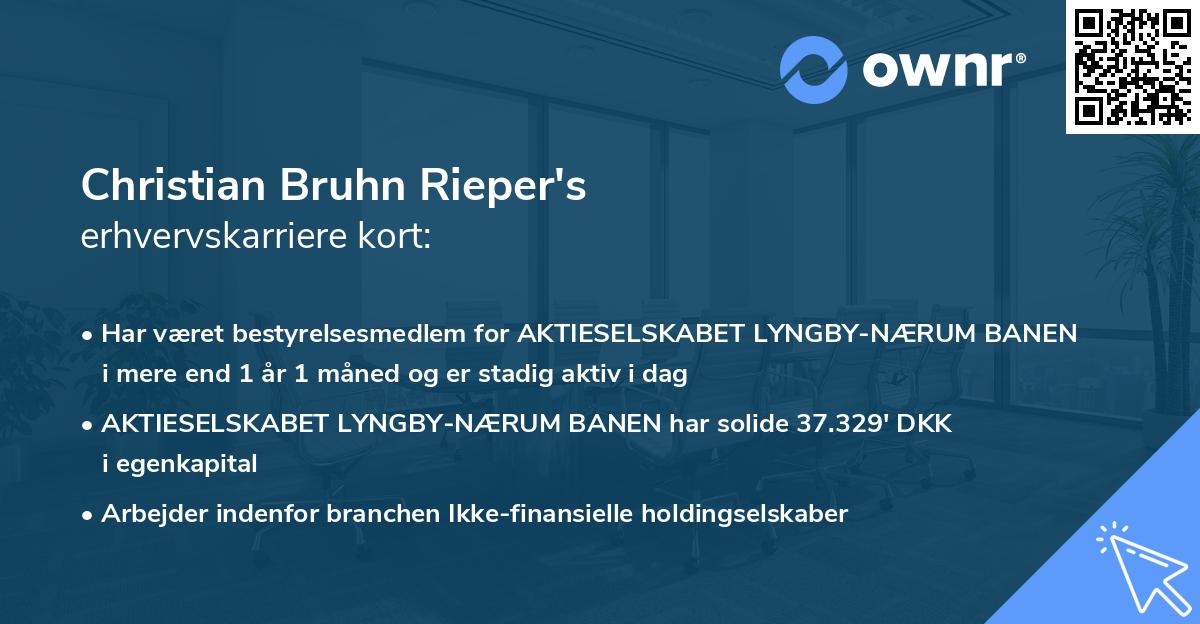Christian Bruhn Rieper's erhvervskarriere kort