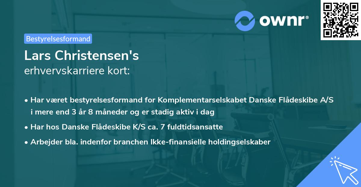 Lars Christensen's erhvervskarriere kort