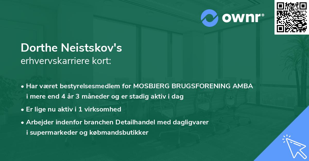 Dorthe Neistskov's erhvervskarriere kort