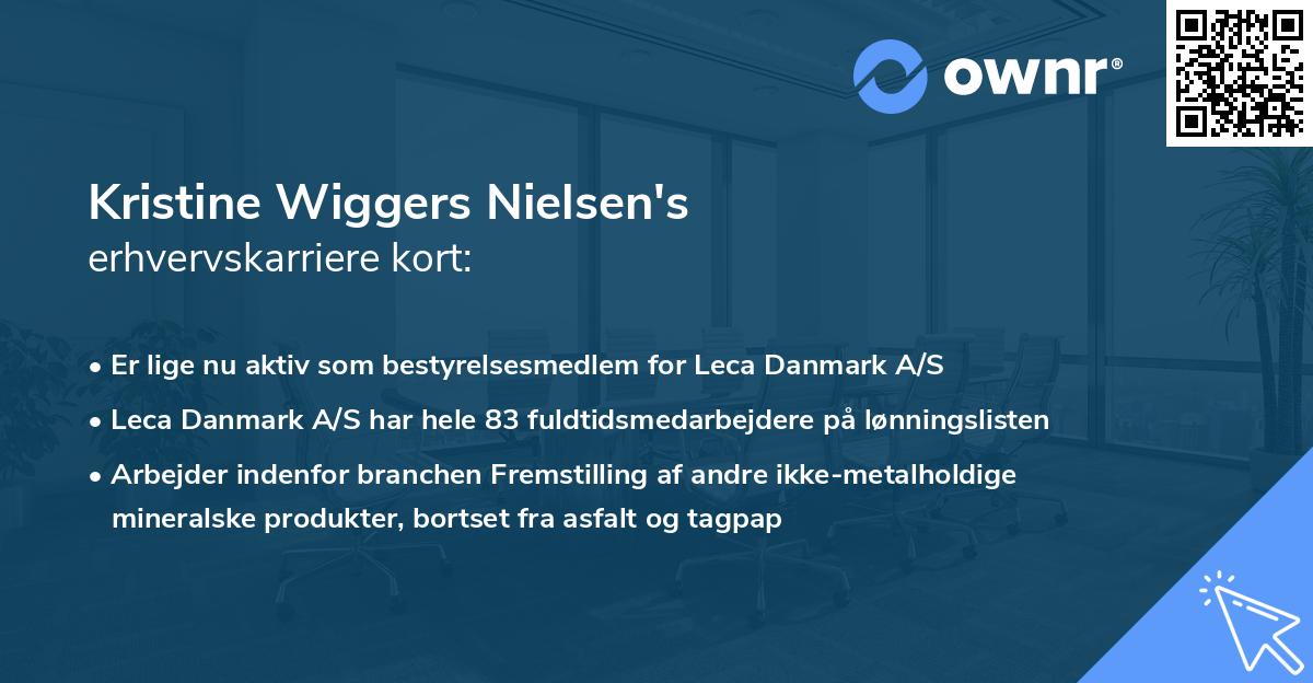 Kristine Wiggers Nielsen's erhvervskarriere kort