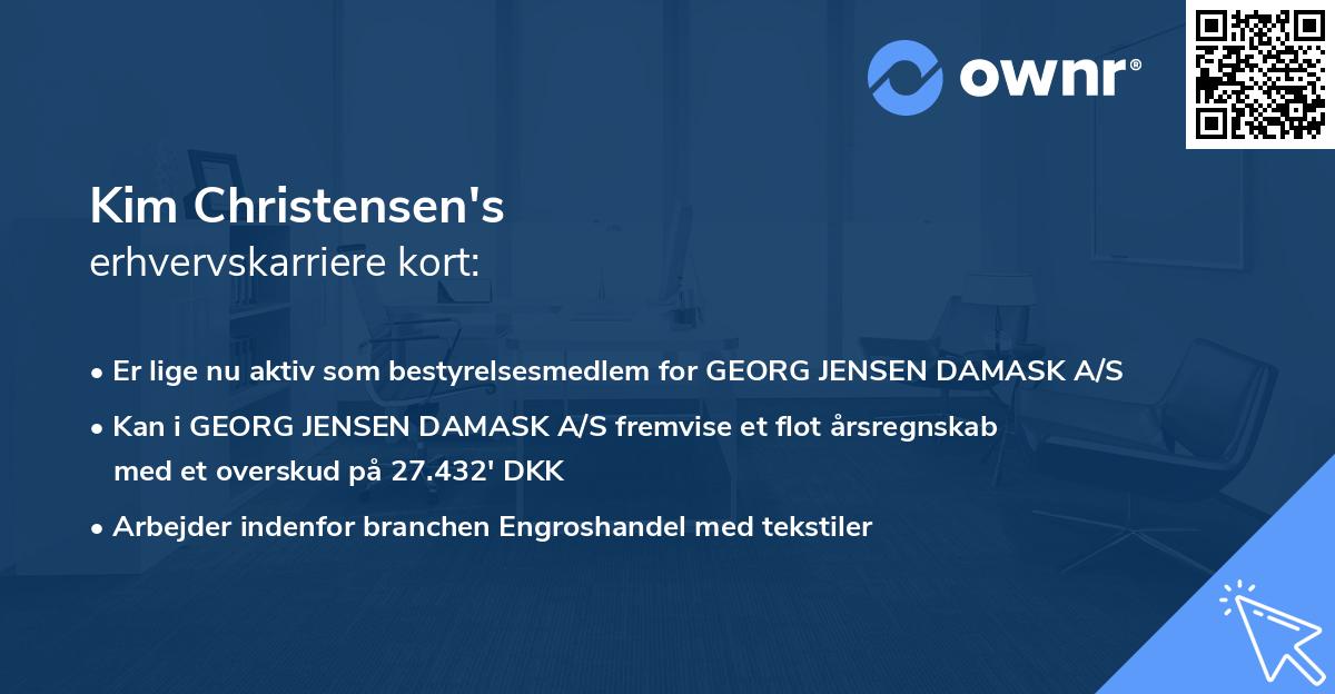 Kim Christensen's erhvervskarriere kort