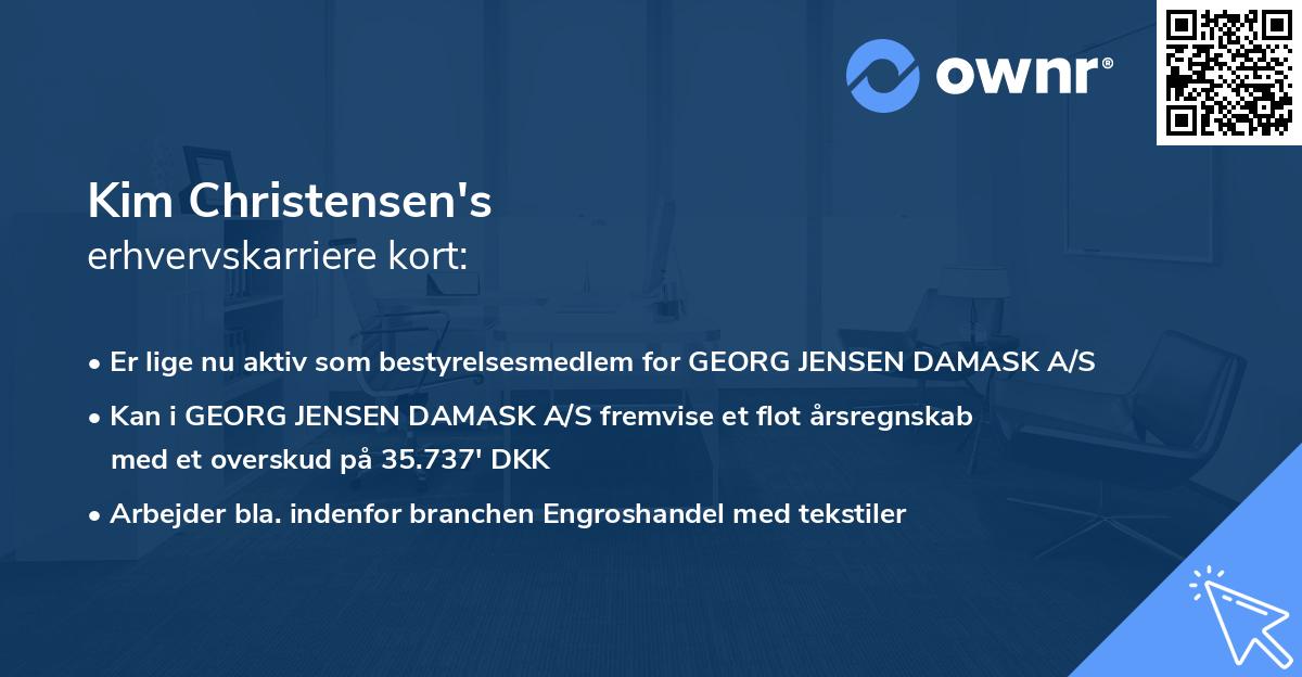 Kim Christensen's erhvervskarriere kort