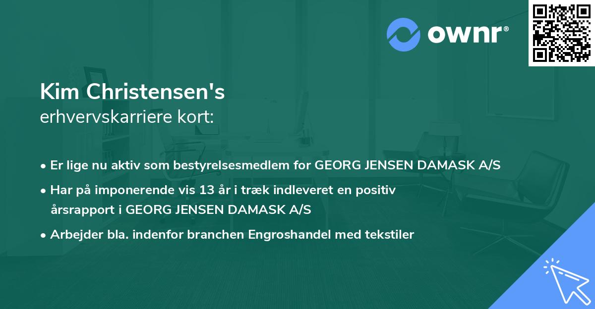 Kim Christensen's erhvervskarriere kort