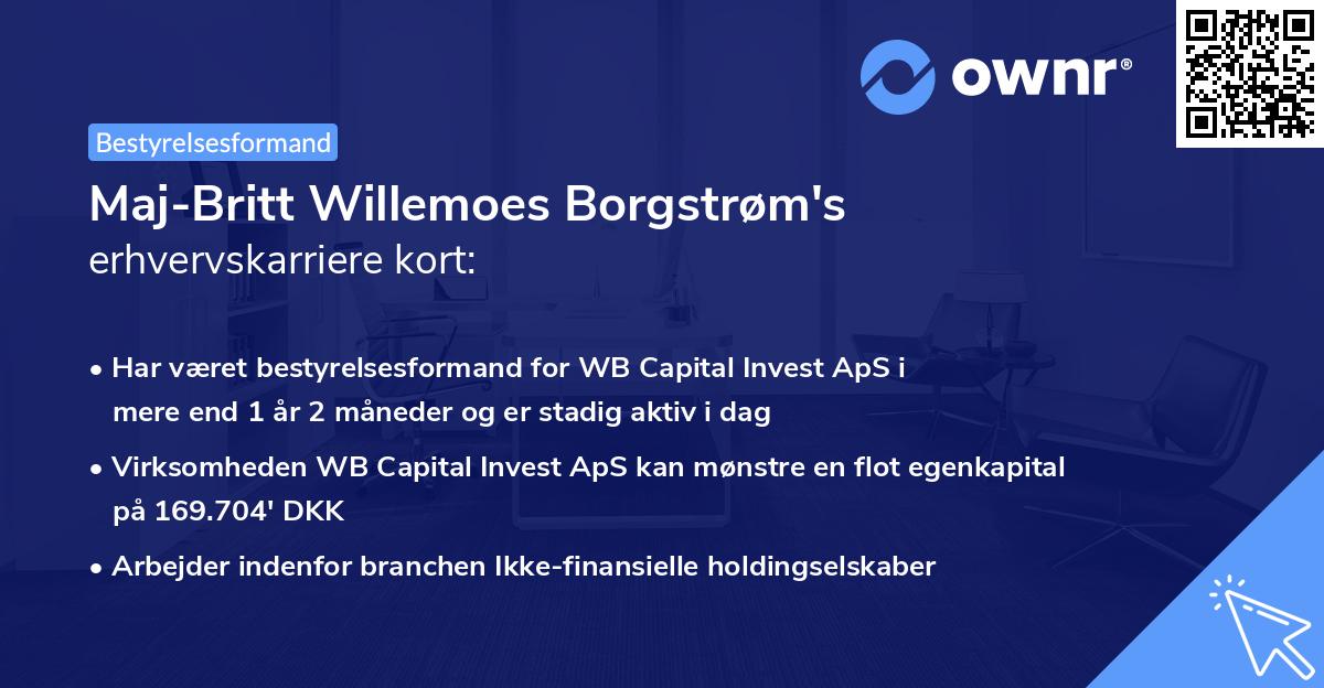 Maj-Britt Willemoes Borgstrøm's erhvervskarriere kort