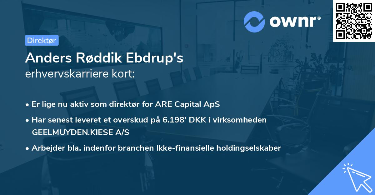 Anders Røddik Ebdrup's erhvervskarriere kort