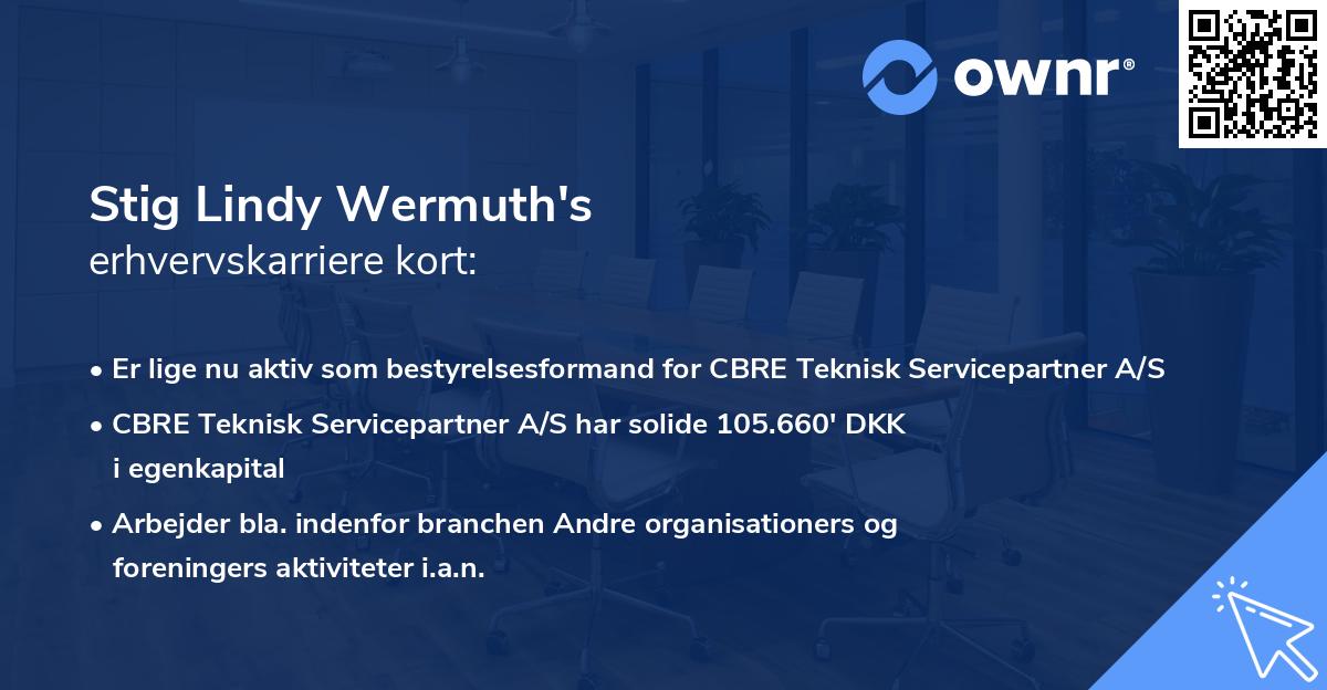 Stig Lindy Wermuth's erhvervskarriere kort