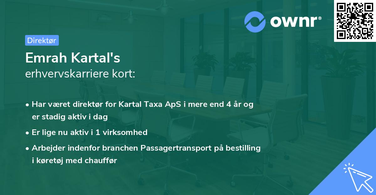 Emrah Kartal's erhvervskarriere kort