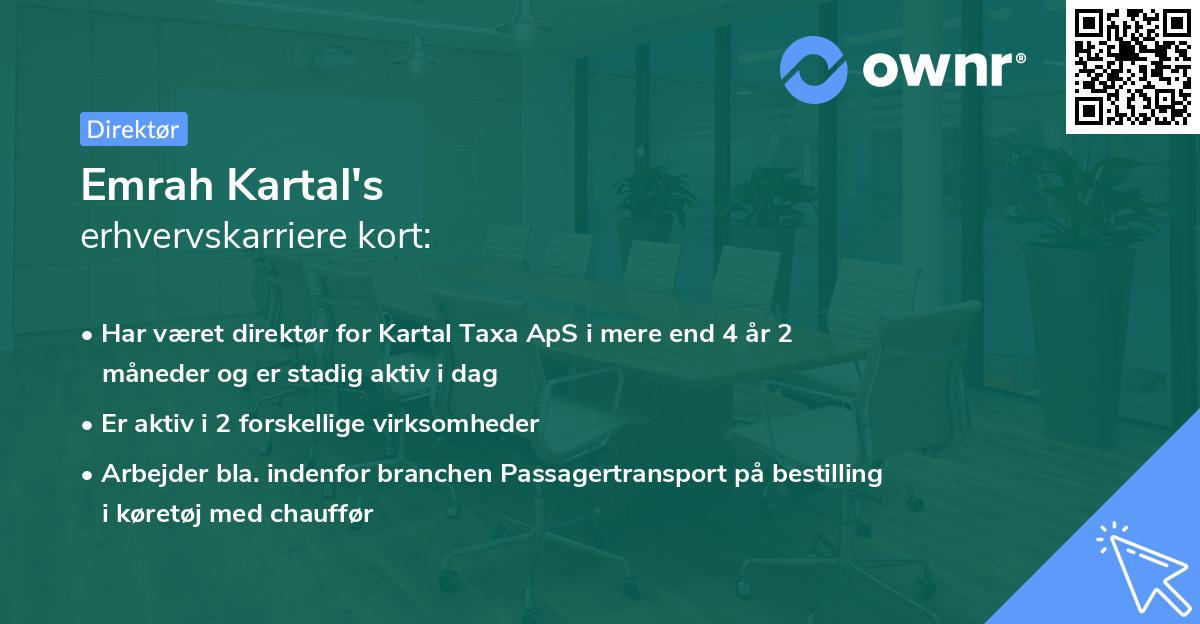 Emrah Kartal's erhvervskarriere kort