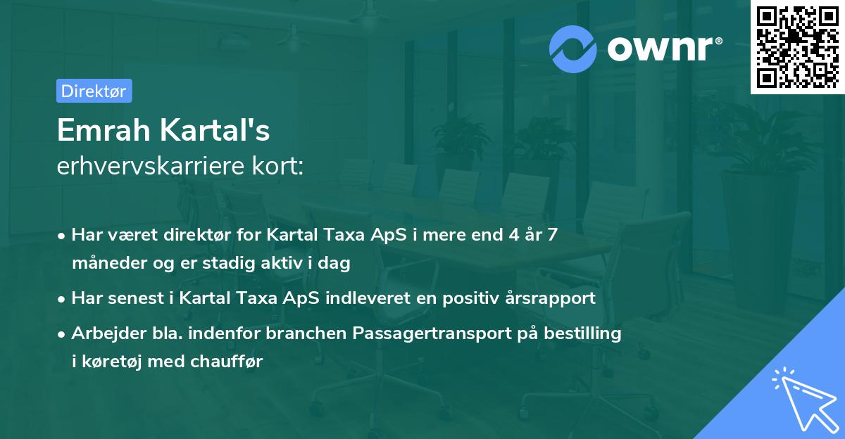 Emrah Kartal's erhvervskarriere kort