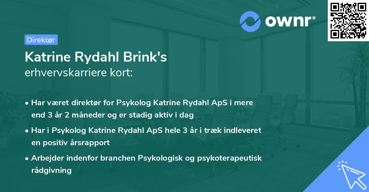 Katrine Rydahl Brink's erhvervskarriere kort