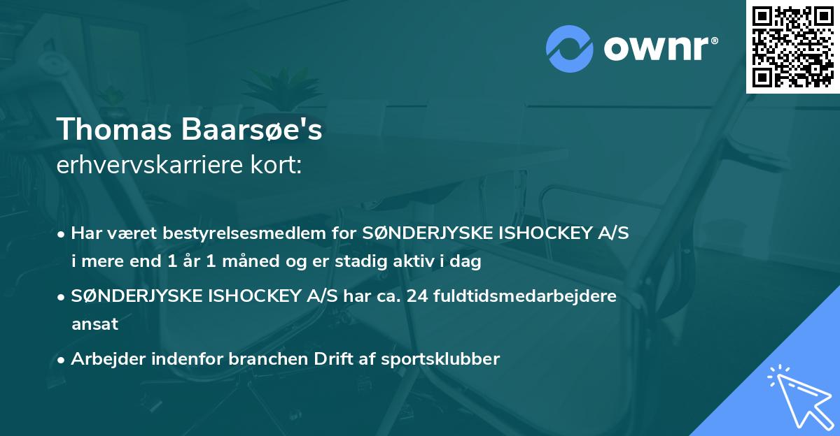 Thomas Baarsøe's erhvervskarriere kort