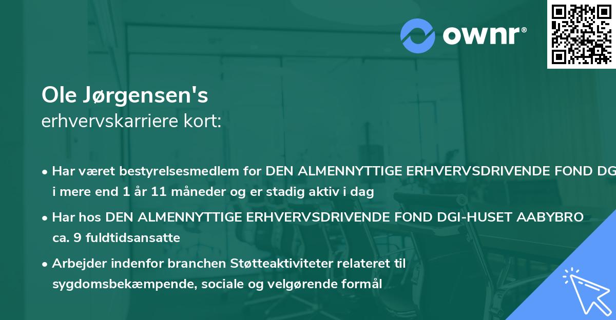 Ole Jørgensen's erhvervskarriere kort