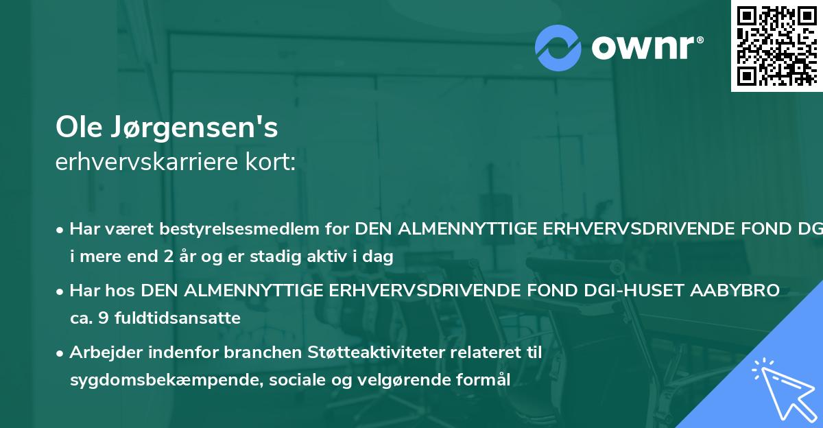 Ole Jørgensen's erhvervskarriere kort