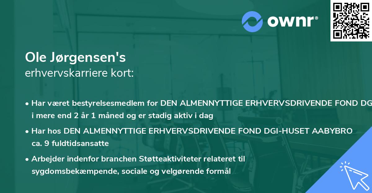 Ole Jørgensen's erhvervskarriere kort