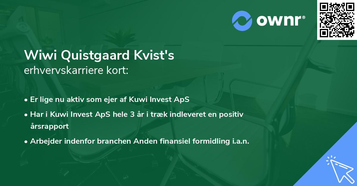 Wiwi Quistgaard Kvist's erhvervskarriere kort