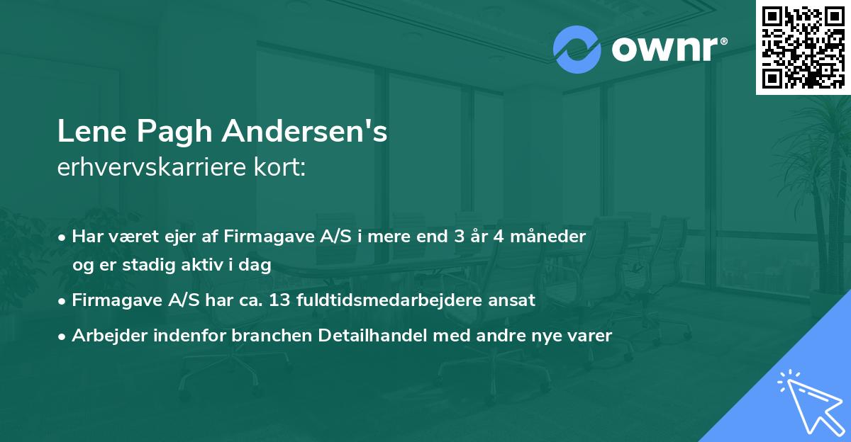 Lene Pagh Andersen's erhvervskarriere kort