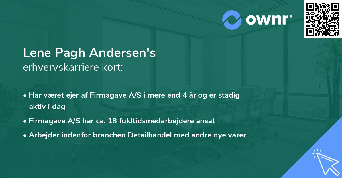 Lene Pagh Andersen's erhvervskarriere kort
