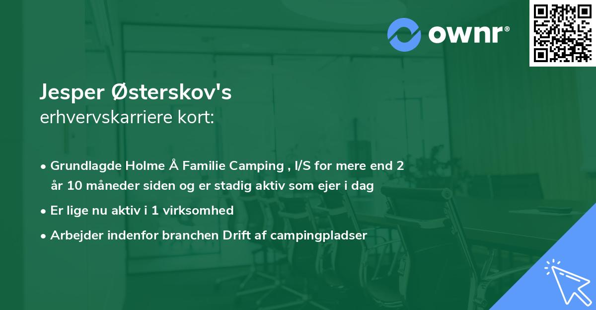Jesper Østerskov's erhvervskarriere kort