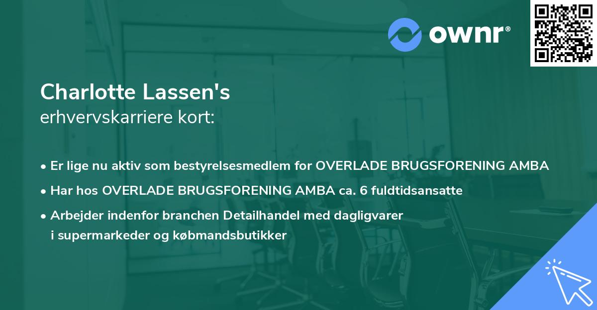Charlotte Lassen's erhvervskarriere kort