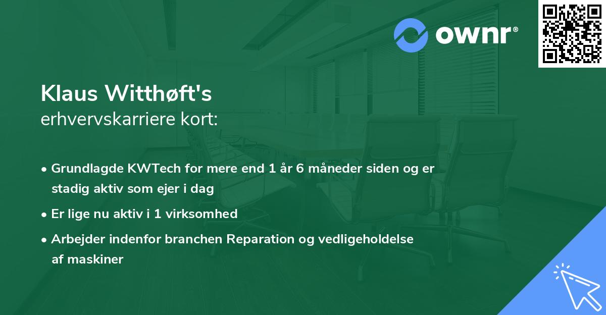 Klaus Witthøft's erhvervskarriere kort