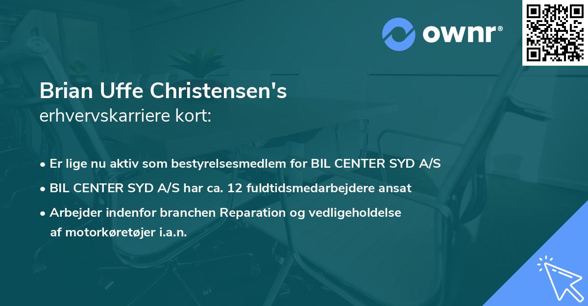 Brian Uffe Christensen's erhvervskarriere kort